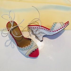 BCBG Max Azria Ltd. Edition Cutout Leather Wedge